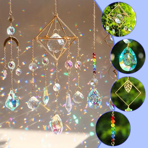 DIY Suncatchers, 400 pcs Sun Catchers Making Supplies Kit Art and Crafts for Adults Prism Hanging Decorative Suncatcher with Crystals Rainbow Maker for Indoor Windows Office Home Decor