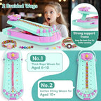 Hollyhi 2-in-1 Friendship Bracelet Making Kits: DIY Art and Crafts Jewelry String Braiding Set Toys with Storage Box for Kids - Christmas Birthday Gifts for Girls Age 6 7 8 9 10 11 12 Year Old - Cyan - style: Cyan