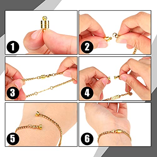 24 Pairs Magnetic Necklace Bracelet Clasps Magnet Converter Jewelry Extenders Locking Clasps for Bracelet Necklace Making(Gold, Silver)