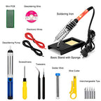 Soldering Iron Kit, 60W Upgraded Soldering Kits Adjustable Temperature Welding Tool Solder Irons Pen with On/Off Switch Use for Electrical Repairs - color: 19-in-1