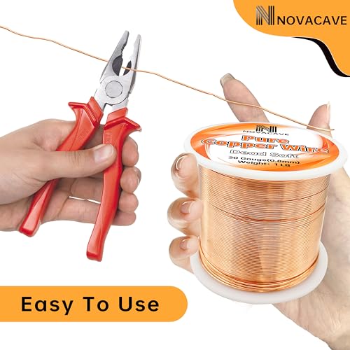 Copper Wire for Jewelry Making, Dead Soft 1 LB Spool Jewelry Wire (20 Gauge, 330Ft) for Beading, Electroculture Gardening,DIY Artwork - size: 20GA