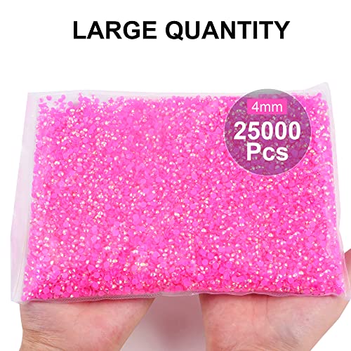 Blinginbox 25000pcs Flatback Rhinestones,Resin Non Hotfix Rhinestones Large Quantity Wholesale for Crafts DIY Creative Design,Clothes,Makeup,Nail Art (4mm=0.15", Lt.Rose AB) - color: Lt.Rose AB, size: 4mm=0.15"