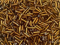 Czech Bugle Beads 40 gr / 1.4 oz Glass Tube Size #3 7mm (Amber Brown Silver Lined) - color: Brown Silver Lined