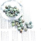 AD Beads Natural Gemstone 8mm Round Loose Beads Big Hole 2.5mm Sized 40pcs (African Turquoise) - color: African Turquoise