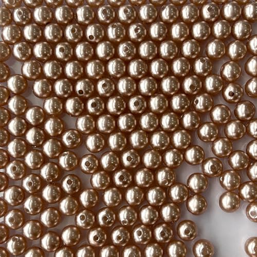 Laopottbeads 230 Pcs Light Brown 12MM Pearl Beads for Jewelry Making Round Pearl DIY Kit for Bracelets, Earrings, Necklaces & Anklets - color: Light Brown, size: 12 mm, 230 pcs