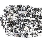 45PCS 8mm Natural Black White Zebra Jasper Gemstone Round Loose Beads Crystal Energy Stone for DIY Jewelry Making 1 Strand 15" - color: Black White Zebra Jasper, size: 8mm