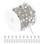 YOUBEIYEE Silver Star Necklace for Women Jewelry DIY Chains Bulk with Open Jump Rings and Lobster Clasps, Cable Link Chain Jewelry Making Supplies - color: Silver Star