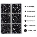 4000Pcs Mixed Size Hot Fix Round Crystals Gems Glass Stones Hotfix Flat Back Rhinestones (Hematite Black) - color: Hematite Black, size: 4000 Count (Pack of 1)