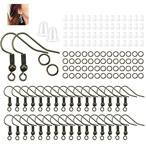 600Pcs/Pack Hypoallergenic Earring Hooks Kit - Earring Making Supplies Accessories (Bronze) - color: Bronze