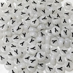 200PCS Letter Beads Glow in The Dark 4x7mm Acrylic Alphabet Letter Y Beads for Jewelry Making Bracelet - color: Y-200PCS