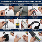 Plastic Glue 100g for Model, 3D Printing Repair, Legos & Miniatures, Fast-Setting Heavy Duty Plastic Adhesive for PLA, ABS, PVC, Acrylic, Car, Includes 6 Precision Micro-Tips, Super Glue for Plastic - size: 100g, style: Plastic Glue