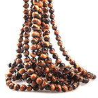 6mm Natural Tiger Eye Stone Round Loose Stone Beads for Jewelry Making DIY Crafts Design 1 Strand 15" APPR.63-65pcs - color: Tiger eye, size: 6mm