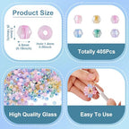 Beadthoven 405Pcs 4mm Bicone Glass Beads Mixed Color Crystal Glass Seed Beads Rainbow Plated Transparent Small Mini Pony Loose Spacers for Bracelets Jewelry Making Necklace DIY Crafts Supplies - color: Mixed