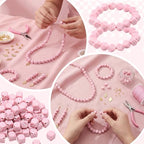 Ferreve 90 Piece Acrylic Dice Beads 10mm Dice Beads Bulk, Casino Games Birthday Party Supplies, Jewelry Making, Bracelet Necklaces Lanyard DIY Handicrafts (Pink) - color: Pink
