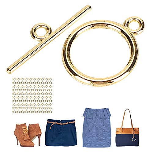 100 Pack Jewelry Clasp, Gold Bracelet Clasps Sets Alloy Toggle Jewelry Clasp Sets DIY Crafts Making Supplies Easy to Operate Toggle Connectors for Bracelet Jewelry Making