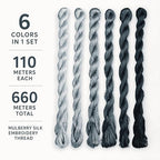 Natural 100% Silk Thread, Handmade Embroidery Thread Silk Floss 6 Colors 110m Each (79) - color: 79