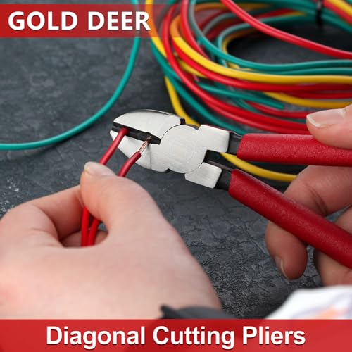 6 Inch Diagonal Cutting Pliers with Wire Stripping Holes Precision Side Cutter Sharp Diagonal Cutters Compact Wire Cutters Floral Wire Cutter for Crafting Wire Plastic Floral Cutting - style: Diagonal Cutting Pliers