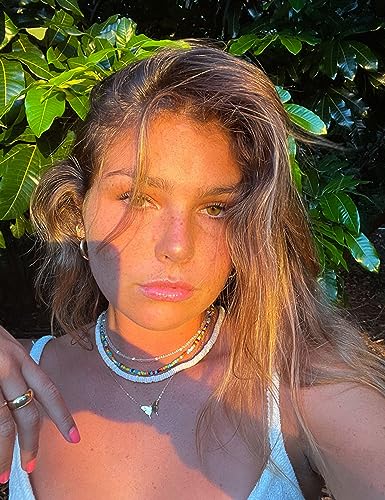 CANEVINKA Bohemian Beaded Choker Necklace 18K Gold Plated Bead Pendant Necklace Vintage Handmade Jewelry for Women - style: Puka Shell