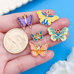 Youdiyla 40Pcs Alloy Dripping Butterfly Series Pendant Jewelry Making DIY Keychain Earrings Pendant Various Design Charms for Jewelry Making Bracelets Necklace (SN801) - color: SN801