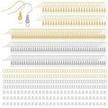 600 Pcs Earring Hooks for Jewelry Making, Earring Making Supplies Kit with Ear Wires Fish Hooks & Backs & Jump Rings for DIY Earrings Supplies, Gold and Silver