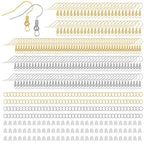 600 Pcs Earring Hooks for Jewelry Making, Earring Making Supplies Kit with Ear Wires Fish Hooks & Backs & Jump Rings for DIY Earrings Supplies, Gold and Silver