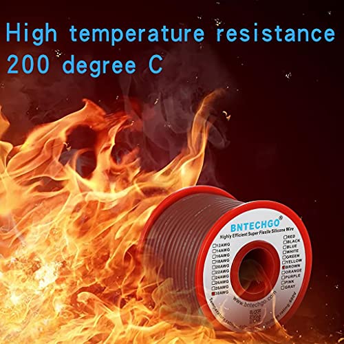 BNTECHGO 30 Gauge Silicone Wire Spool 50 ft Brown Flexible 30 AWG Stranded Tinned Copper Wire - size: 30 gauge silicone wire 50ft, style: Brown