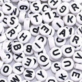 ToBeIT 1000pcs Letter Beads Acrylic Alphabet Beads Round 4X7mm White Beads Jewelry Findings Charms for DIY Bracelet Necklace Craft Making (bgwhite-Black) - color: bgwhite-black
