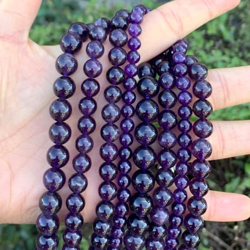 90pcs Adabele Natural Purple Amethyst Crystal Healing Gemstone 4mm (0.16 inch) Small Round Beads Gem Stone Spacer for DIY Craft Jewelry Making GY19-4 - color: Grade a Amethyst, size: 4mm (90pcs/1 Strand)
