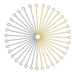 TOAOB 200pcs 24mm Eye Pins for Jewelry Making Gold Silver Brass Wire Open Head Pins Findings for DIY Crafts Necklaces Bracelets Earrings - size: 24mm
