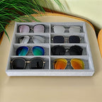 8 -Slot Premium Grade Velvet Sunglasses Eyewear Jewelry Show Tray Home Organizer Velvet Multifunctional Stackable - color: Gray-velvet 8