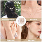 Lainballow 49Ft 3mm Pearl Beads Chain Faux Pearl Beads for Crafts Pearls Garland with Gold Plated Stainless Steel Link Chain Artificial Pearls Chain Trim for Bracelet Necklace Wedding Christmas Party