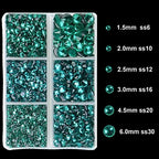 4000Pcs Mixed Size Hot Fix Round Crystals Gems Glass Stones Hotfix Flat Back Rhinestones (Blue Zircon) - color: Blue Zircon, size: 4000 Count (Pack of 1)
