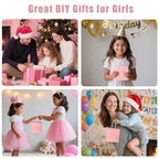 Emibele Girls Charm Beads Bracelet Making Kit with Portable Jewelry Box, Jewelry Making Kit for Kids Age 5 6 7 8-12, DIY Arts Crafts Toys for Teens Girls Gift Choices on Birthday Valentines Christmas - color: A-Pink
