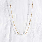 MEVECCO Dainty Gold Chain Choker Necklace 14K Gold Plated Handmade Boho Cute Tiny Beaded Link Choker Necklace Delicate Simple Minimalist Choker Necklace for Women - style: bead chain
