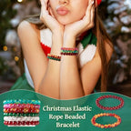 Elecrelive Glass Round Beaded Bracelet Set Clay Beaded Bracelets Stretch Bracelets - color: Mix Colors, Christmas