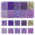 Approx 5000pcs 12/0 Glass Seed Beads for Jewelry Making, 2mm Mix 10 Colors Tube Beads Glass Bugle Beads Waist Beads Kit for Bracelets Necklaces Earrings DIY Supplies (Lavender) - color: Lavender