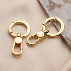 2pcs Double Opening Snap Hooks,Push Gate Snap Hook Metal Swivel Lobster Claw Clasp Purse,Backpack,Bag Strap,Keyring,Phone case (Gold) - color: Gold