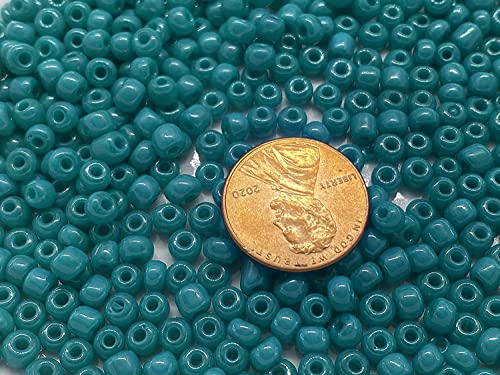 Czech Glass Seed Beads Aqua Green Opaque Size:6/0 40 gr / 1.4 oz… (Aqua Opaque) - color: Aqua Opaque