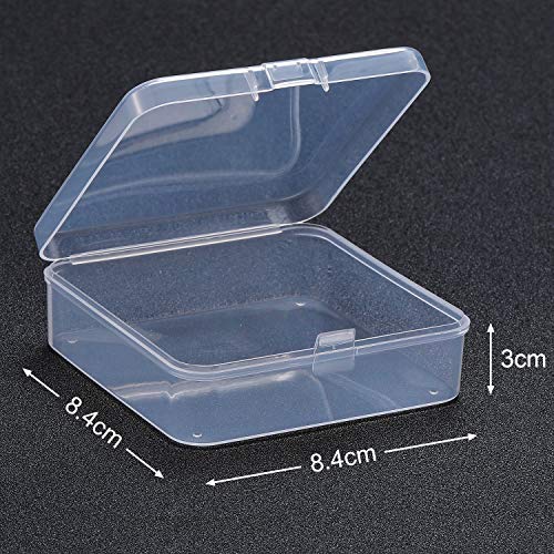 SATINIOR 12 Pack Bead Organizer Box Small Clear Plastic Beads Storage Containers Box with Hinged Lid for Bracelet Making DIY Jewelry Craft Nail (3.3 x 3.3 x 1.2 Inch) - size: 3.3 X 3.3 X 1.2 Inch