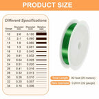 HARFINGTON 82ft Jewelry Wire, 32 Gauge (0.2mm) Brass Craft Soft Metal Tarnish Resistant Copper Beading Wire for Jewelry Making Supplies Crafting, Green - color: Green, size: 32 Gauge x 82ft