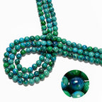 124Pcs (2 Strand/Set) 6mm Azurite Smooth Round Beads AAA Grade Premium Round Gemstone Real Stone Loose Beads for DIY Bracelet Jewelry String Making - color: Blue Green, size: 6mm