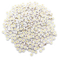 500PCS 4x7mm Acrylic Letter Beads N for Friendship Bracelets Jewelry Making, White Round Flat Acrylic with Golden Alphabet Beads for DIY Crafts Bracelets Necklaces Key Chains Phone Lanyard - color: N(Golden on White)