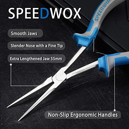 SPEEDWOX Long Reach Needle Nose Pliers 7 Inches Slim Extra Long Nose Pliers Mini Precision Wire Looping Fine Pliers for Jewelry Making, Bending Wire and Small Object Gripping, Smooth Jaws - style: Needle Nose Pliers