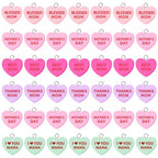 Augshy 64 Pcs Mother's Day Charms Resin Heart Charm Beads Love Mama Ornament Blessed Mom Pendant for DIY Bracelet Necklace Jewelry Making - style: Mother's Day Style
