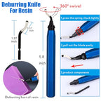 Resin Polishing Tools Kit,Electric Resin Drill Kit,Rotary Pen & Deburring Tool 3D Printing for Keychain Making,Jewelry Art,Resin Duberring, Drilling,Polishing,Engraving,DIY
