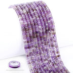 Natural Amethyst Heishi Spacer Beads Loose Semi Precious Flat Round Gemstone Disc Shape Stone for Beading Jewelry Making 4x2mm 15.5" - color: Amethyst