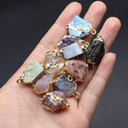 8pcs Natural Stone Pendant Irregular Shape Healing Crystals Stone Charms For Jewelry Making DIY Necklaces