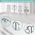 MOOCA Jewelry Display Set, Necklace Display Bust, Earring Organizer, Ring Holder Stand for Showcase and Store, Premium Fabric - color: 7) 10 piece. Black Faux Leather