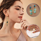 120Pcs Earring Hoops for DIY Jewelry Making - Hypoallergenic Earring Findings with Round, Square, Teardrop, Circle Shapes - Open Bezel Pendant Frame - color: Gold