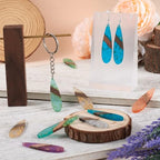 Beadthoven Transparent Teardrop Big Pendants for Jewelry Making, 12Pcs/6 Pairs Resin Wood Charms Glittery Crystal Pendants for Women Wood Earrings Necklace Bookmarks Making DIY Crafts Supplies - color: Colorful Drop Glittery